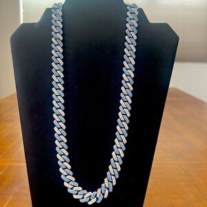STUNNING BLUE AND WHITE CUBIC ZIRCONIA NECKLACE. MATCHING BRACELET AVAILABLE.